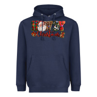 Navy Howdy Christmas Santa Heavyweight Hoodie - NancyCooperArtShop