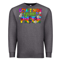 Charcoal Heather LGBTQ+ Don't Hide Your Pride Premium Sweatshirt - BundleAndBundleShop