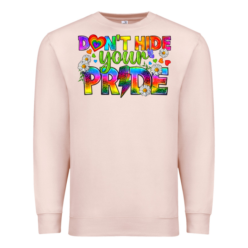 Lgbtq+ Don't Hide Your Pride Premium Sweatshirt by BundleAndBundleShop | Teevron