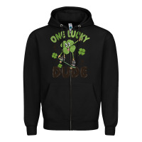 Black one lucky dude Zipper Hoodie - MaliasSmallBusiness
