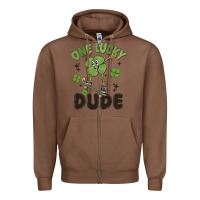 Chestnut one lucky dude Zipper Hoodie - MaliasSmallBusiness