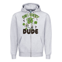 Heather Grey one lucky dude Zipper Hoodie - MaliasSmallBusiness