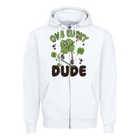 White one lucky dude Zipper Hoodie - MaliasSmallBusiness
