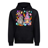Black Easter gnome and rabbit Easter Day Urban Hoodie - HowdyJamesFarm
