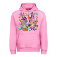 Fuchsia Pink Easter gnome and rabbit Easter Day Urban Hoodie - HowdyJamesFarm
