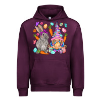 Mauve Wine Easter gnome and rabbit Easter Day Urban Hoodie - HowdyJamesFarm