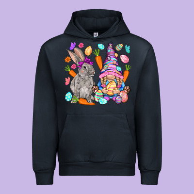 Easter Gnome And Rabbit Easter Day Urban Hoodie Designed By Howdyjamesfarm