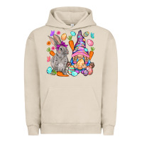 Pigment French Oak Easter gnome and rabbit Easter Day Urban Hoodie - HowdyJamesFarm