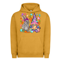 Pigment Peanut Butter Easter gnome and rabbit Easter Day Urban Hoodie - HowdyJamesFarm