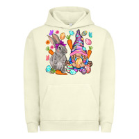 Pigment Pistachio Easter gnome and rabbit Easter Day Urban Hoodie - HowdyJamesFarm
