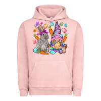 Pigment Salmon Easter gnome and rabbit Easter Day Urban Hoodie - HowdyJamesFarm