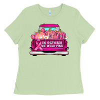 Matcha truck in october we wear pink Ladies Tee - AdoDesignShop