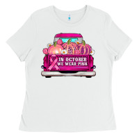 Truck In October We Wear Pink Ladies Tee | Teevron