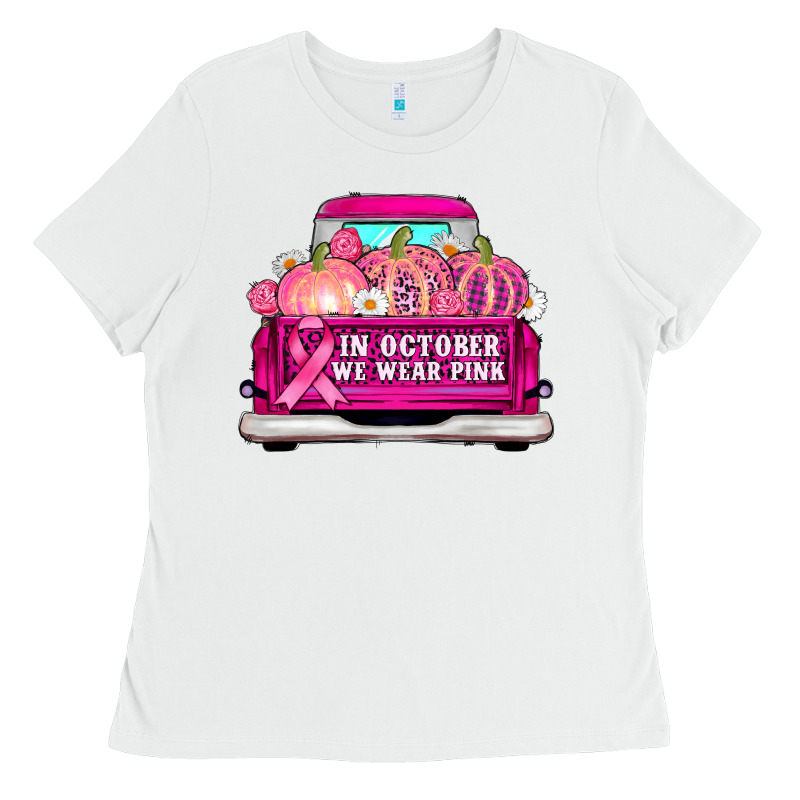 Truck In October We Wear Pink Ladies Tee by AdoDesignShop | Teevron