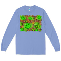 Colony Blue shamrock glitter leopard and wood background Long Sleeve Tee - Artiststas