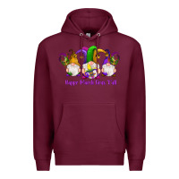 Burgundy happy mardi gras y'all gnomes Premium Hoodie - RanaPortraitStore