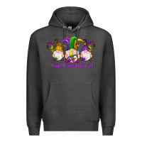 Charcoal Heather happy mardi gras y'all gnomes Premium Hoodie - RanaPortraitStore