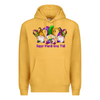 Mustard happy mardi gras y'all gnomes Premium Hoodie - RanaPortraitStore