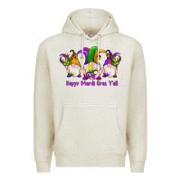Oatmeal Heather happy mardi gras y'all gnomes Premium Hoodie - RanaPortraitStore