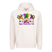 Pale Pink happy mardi gras y'all gnomes Premium Hoodie - RanaPortraitStore