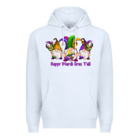 White happy mardi gras y'all gnomes Premium Hoodie - RanaPortraitStore