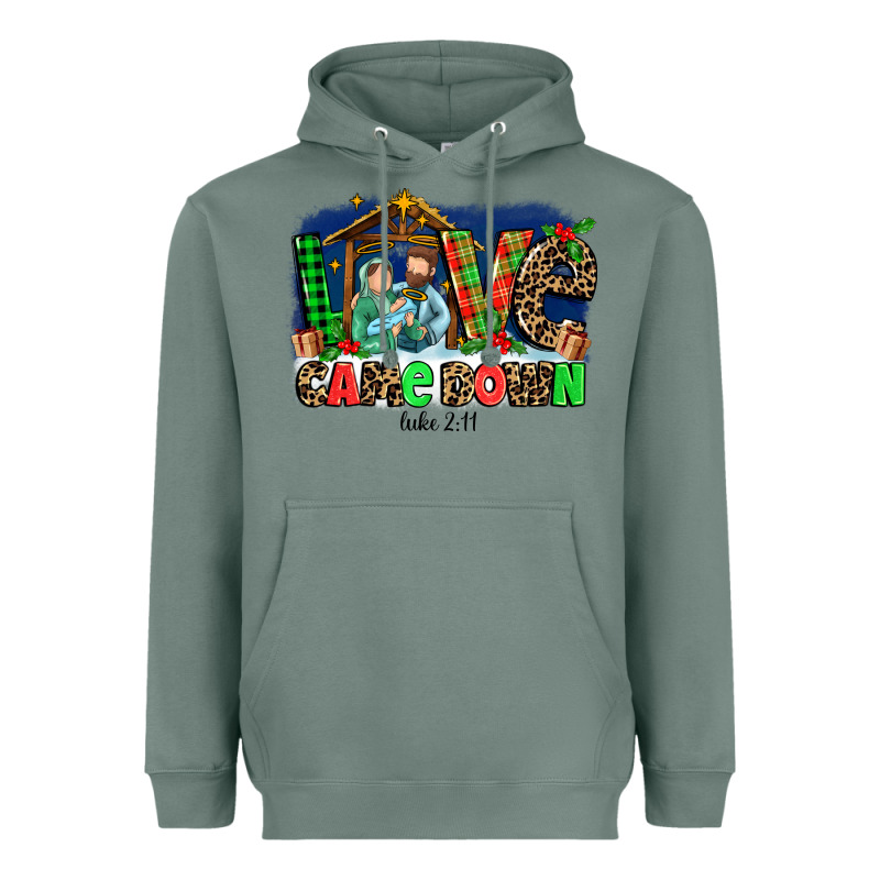 Love Came  Down Luke 2 11 Heavyweight Hoodie by MaliasSmallBusiness | Teevron