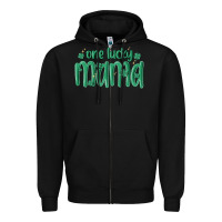 Black one lucky mama Zipper Hoodie - MaliasSmallBusiness