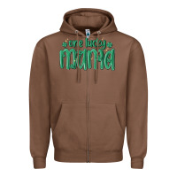 Chestnut one lucky mama Zipper Hoodie - MaliasSmallBusiness