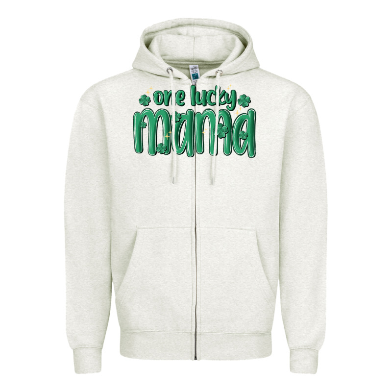 One Lucky Mama Zipper Hoodie by MaliasSmallBusiness | Teevron