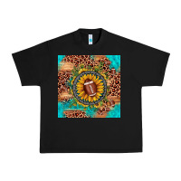 Black football leopard turquoise sunflower seamless pattern Urban Heavy Tee - JahusDesignShop