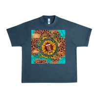 Midnight Navy football leopard turquoise sunflower seamless pattern Urban Heavy Tee - JahusDesignShop