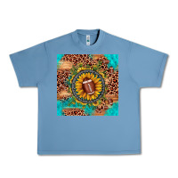 Pebble Blue football leopard turquoise sunflower seamless pattern Urban Heavy Tee - JahusDesignShop