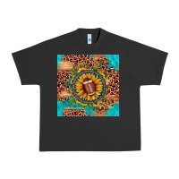 Pigment Black football leopard turquoise sunflower seamless pattern Urban Heavy Tee - JahusDesignShop
