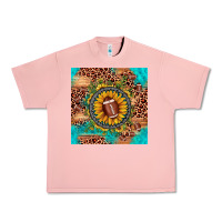 Salmon football leopard turquoise sunflower seamless pattern Urban Heavy Tee - JahusDesignShop