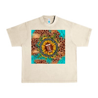 Sandshell football leopard turquoise sunflower seamless pattern Urban Heavy Tee - JahusDesignShop