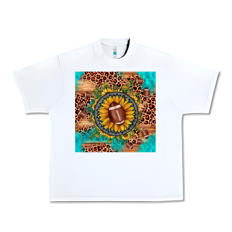 Football Leopard Turquoise Sunflower Seamless Pattern Urban Heavy Tee by JahusDesignShop | Teevron
