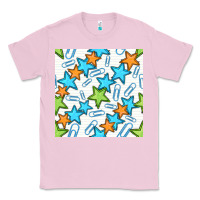 Bubblegum Pink stars school seamless pattern Classic Tee - BundleAndBundleShop
