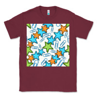 Burgundy stars school seamless pattern Classic Tee - BundleAndBundleShop