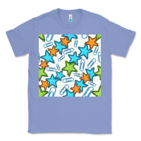 Colony Blue stars school seamless pattern Classic Tee - BundleAndBundleShop