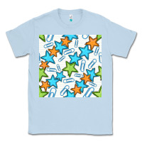 Dusty Blue stars school seamless pattern Classic Tee - BundleAndBundleShop