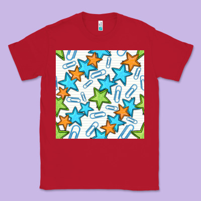 Stars School Seamless Pattern Classic Tee Designed By Bundleandbundleshop
