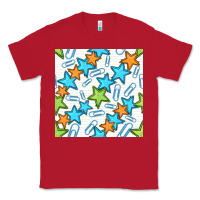 Red stars school seamless pattern Classic Tee - BundleAndBundleShop