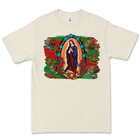 Bone Mexican Flag Lady Of Guadalupe Distressed Backgrou Premium Tee - RanaPortraitStore