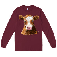 Burgundy guernsey cow Long Sleeve Tee - AdoDesignShop