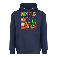 Navy Pumpkin Spice And Everything Nice Heavyweight Hoodie - MaliasSmallBusiness