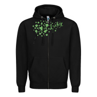 Black four leaf clover Zipper Hoodie - MaliasSmallBusiness