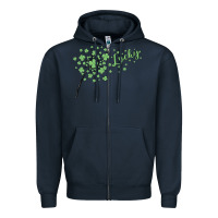 Navy four leaf clover Zipper Hoodie - MaliasSmallBusiness