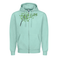 Seafoam four leaf clover Zipper Hoodie - MaliasSmallBusiness