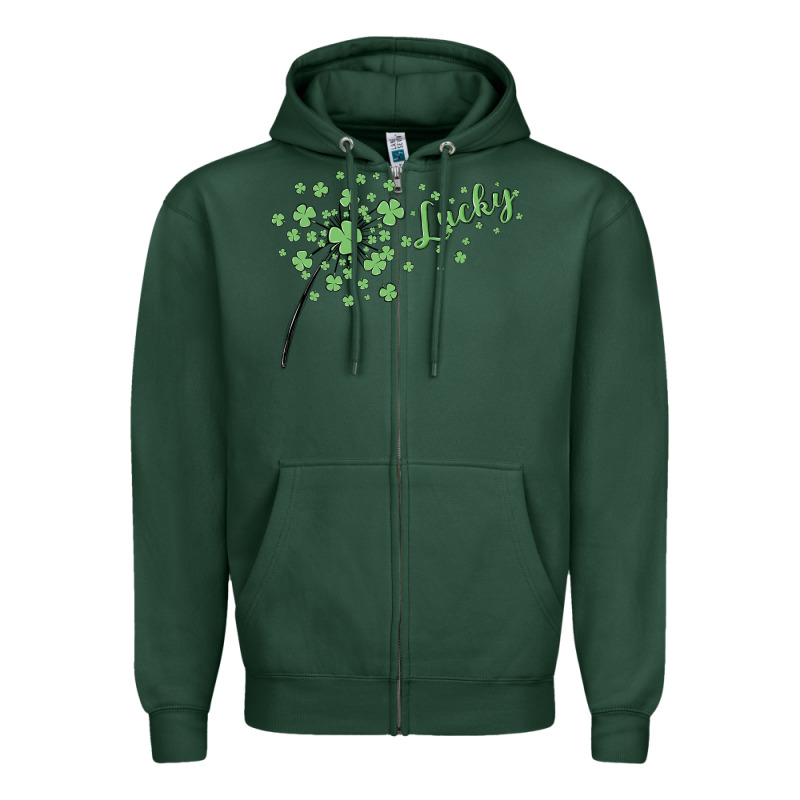 Four Leaf Clover Zipper Hoodie by MaliasSmallBusiness | Teevron