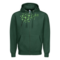 Sports Green four leaf clover Zipper Hoodie - MaliasSmallBusiness
